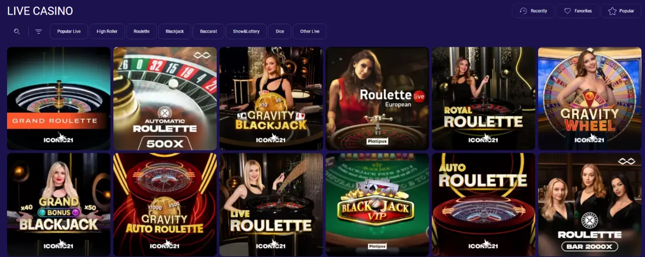 Live casino met echte dealer aan roulette- en blackjacktafel bij IgoBet